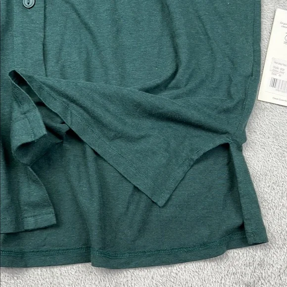 NEW MATE The Label M Green Tencel Jersey Perfect Oversized Sleep Button Down